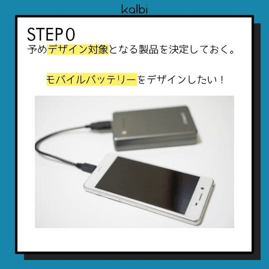 予めデザイン対象となる製品を決定しておく。